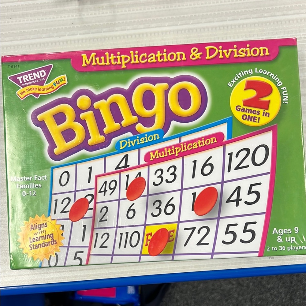 Multiplication & Division Bingo Game - Green and Red